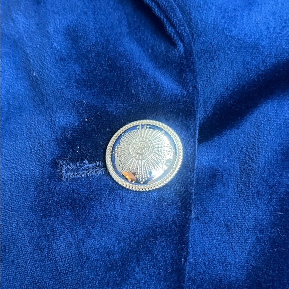 White House Black Market Deep Blue Velvet Blazer - Picture 4 of 12